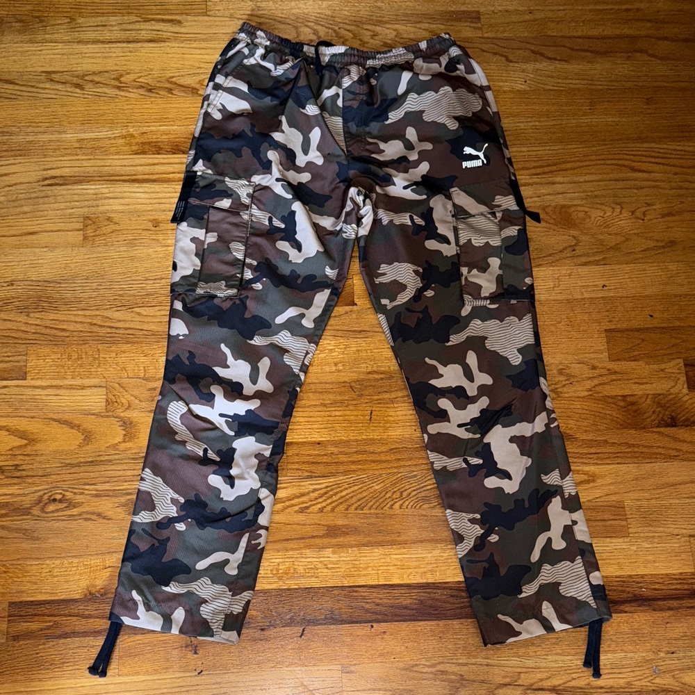 Puma Men's Camo Cargo Pants - Brown and Black